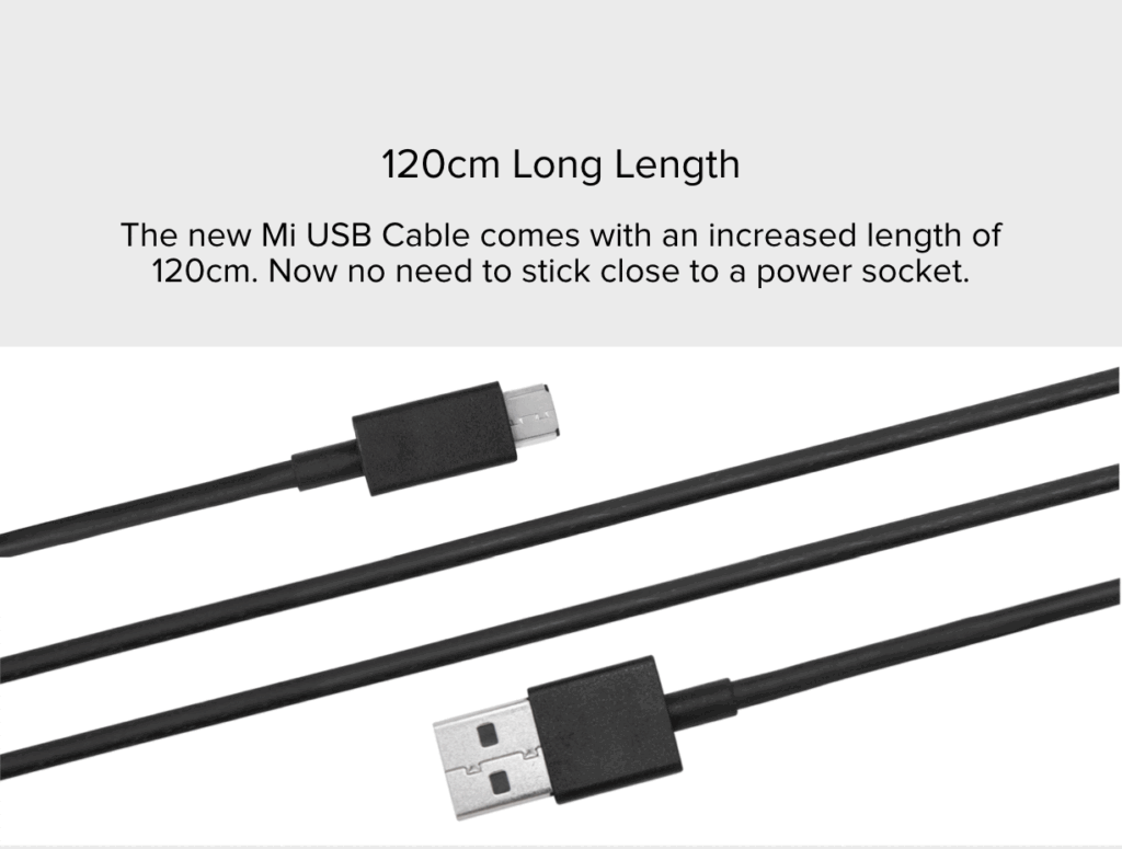 XIAOMI USB CABLE 1.2 M UPTO 2 A FAST CHARGE TYPE B ORIGINAL CABLE